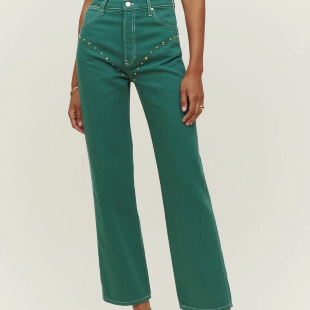 NWT Cowboy Studded High Rise Straight Jeans SOLDOUT